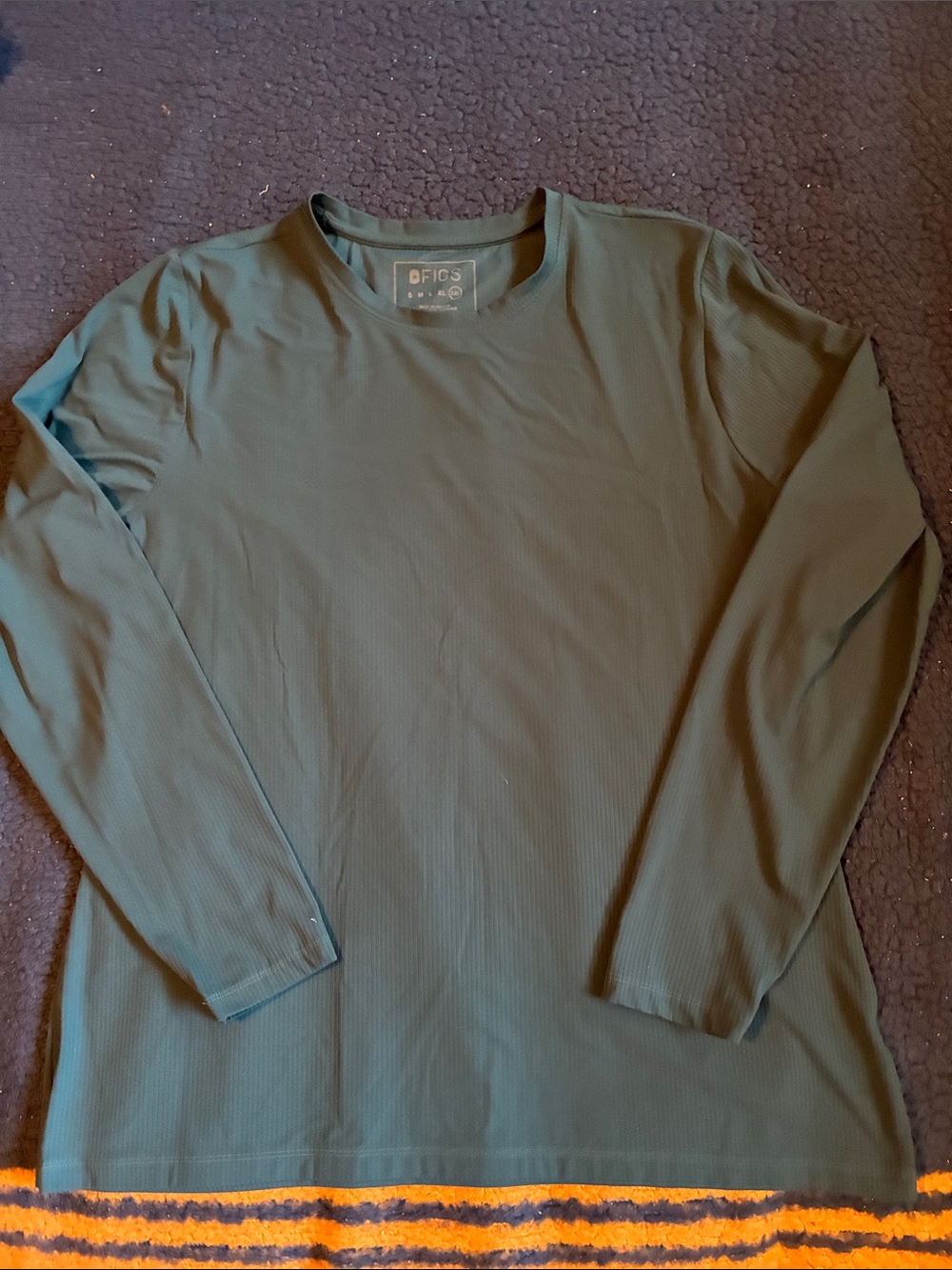 Figs Men's Long Sleeve Crew Neck Shirt - Teal Green